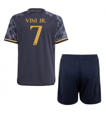 Real Madrid Vinicius Junior #7 Koszulka Wyjazdowych Dziecięca 2023-24 Krótki Rękaw (+ Krótkie spodenki)